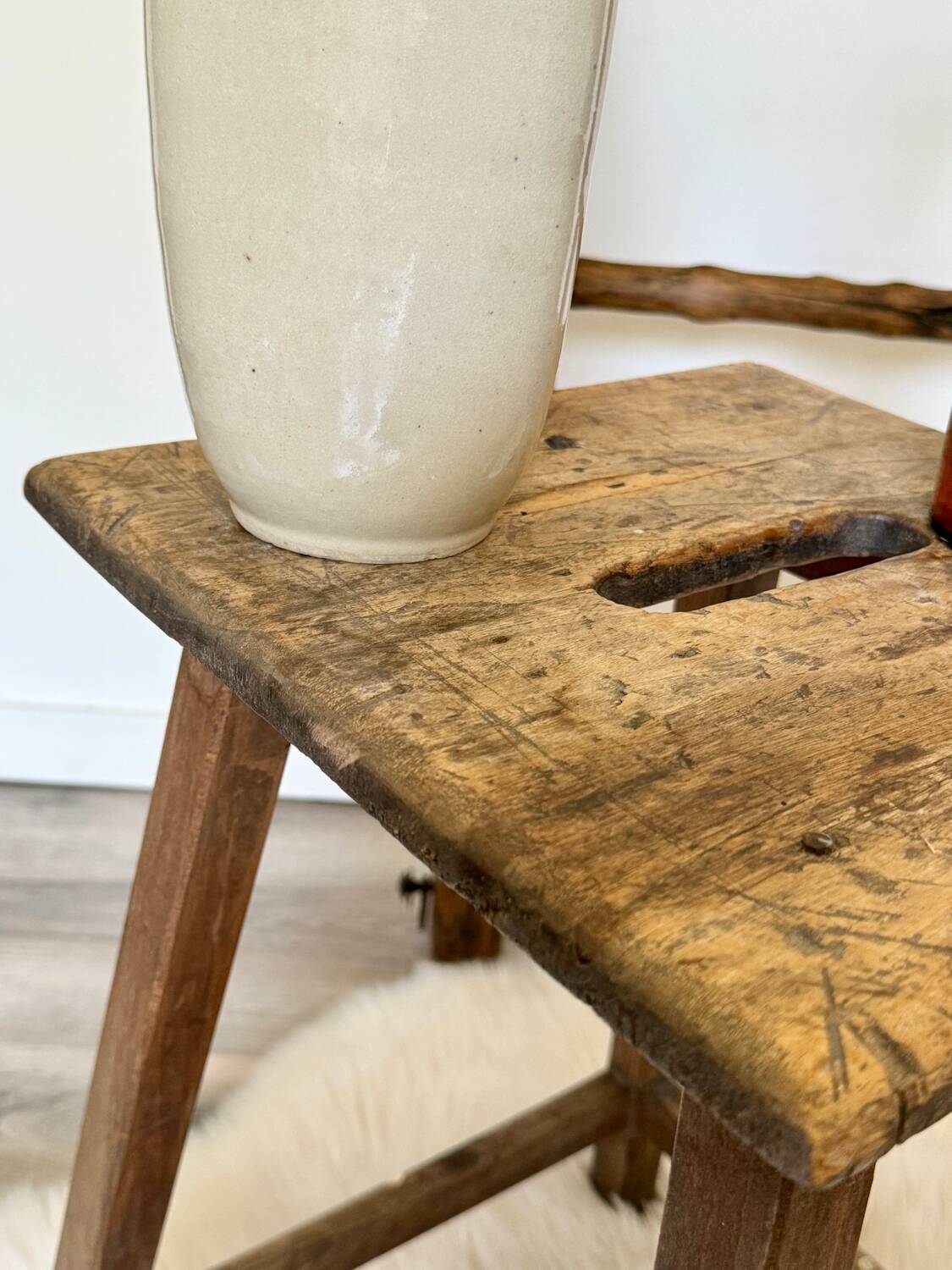 Old wooden painter's stool