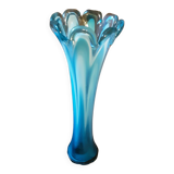 Large turquoise opaline crystal vase