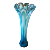 Grand vase cristal opaline turquoise