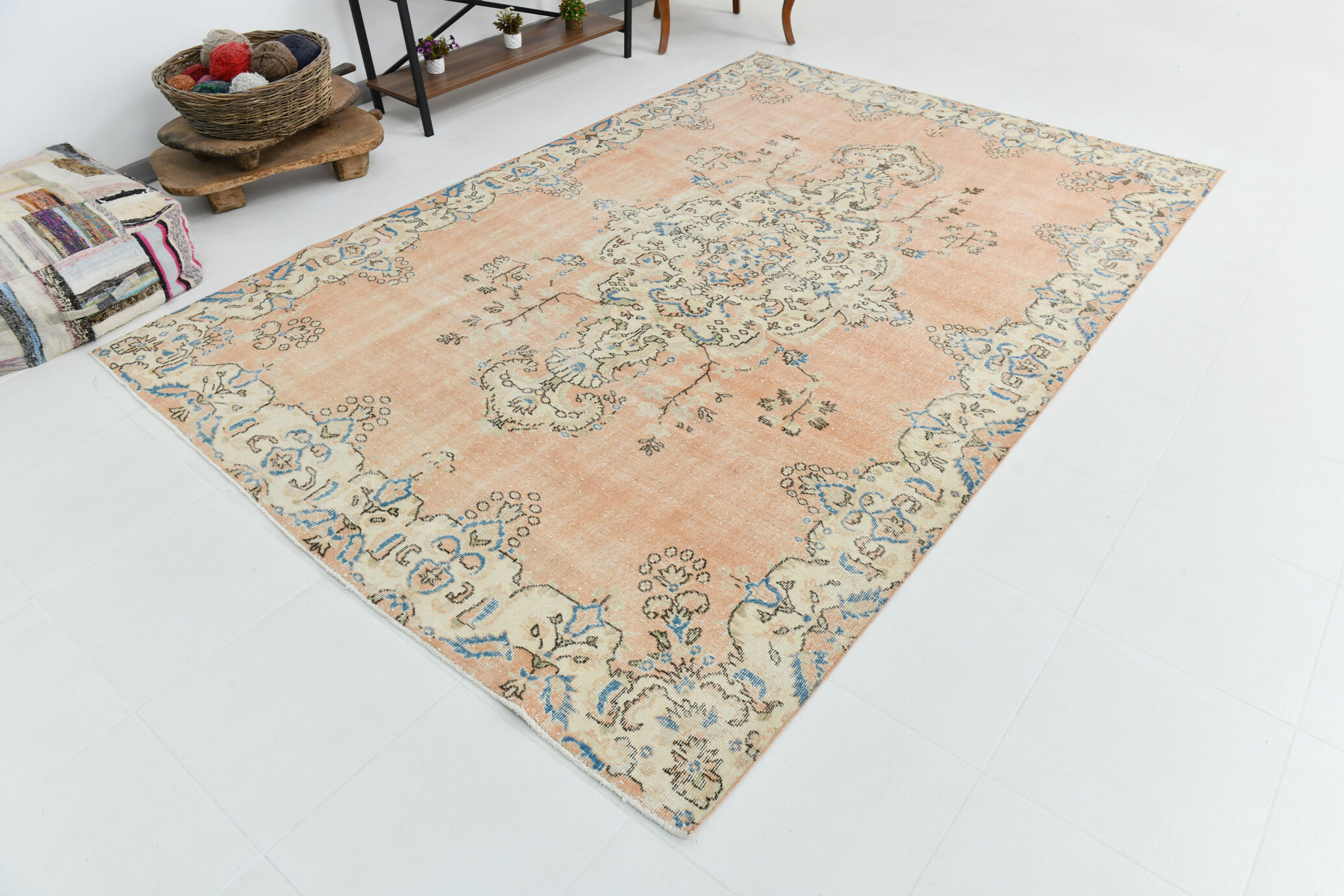 7x10 oriental peach turkish rug 206x309cm