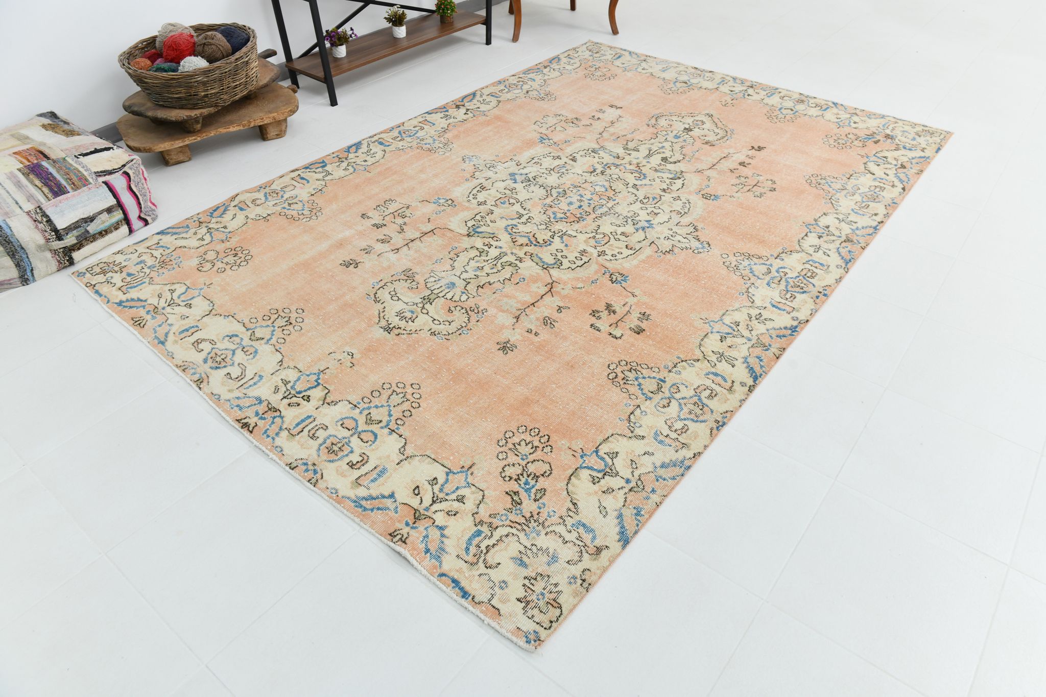 7x10 oriental peach turkish rug 206x309cm