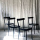 Set of four black Moser 1-250 wooden dining chairs, Werner Max Moser design