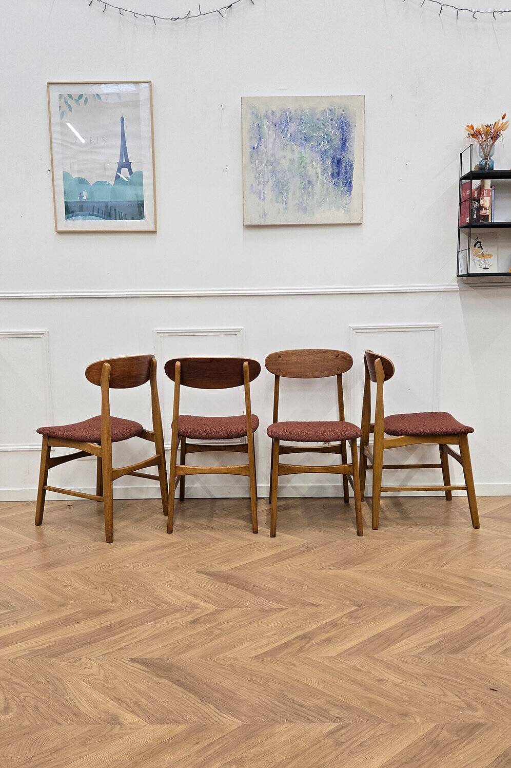 4 Chaises vintage en teck