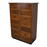 English Oak Apothecary / Filing Cabinet Campaign Style, 1930s