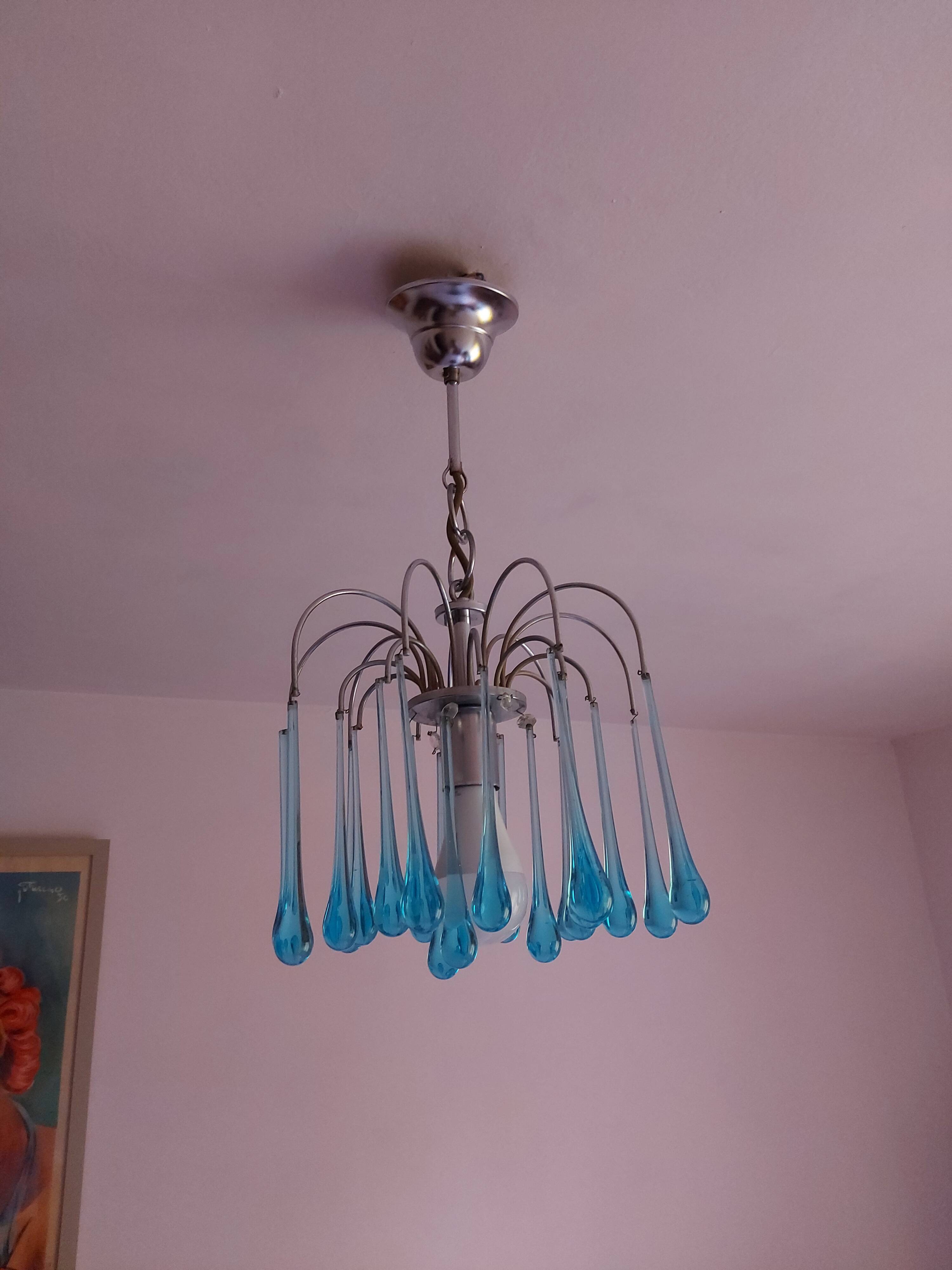 Chandelier Murano drops of water Paolo Venini