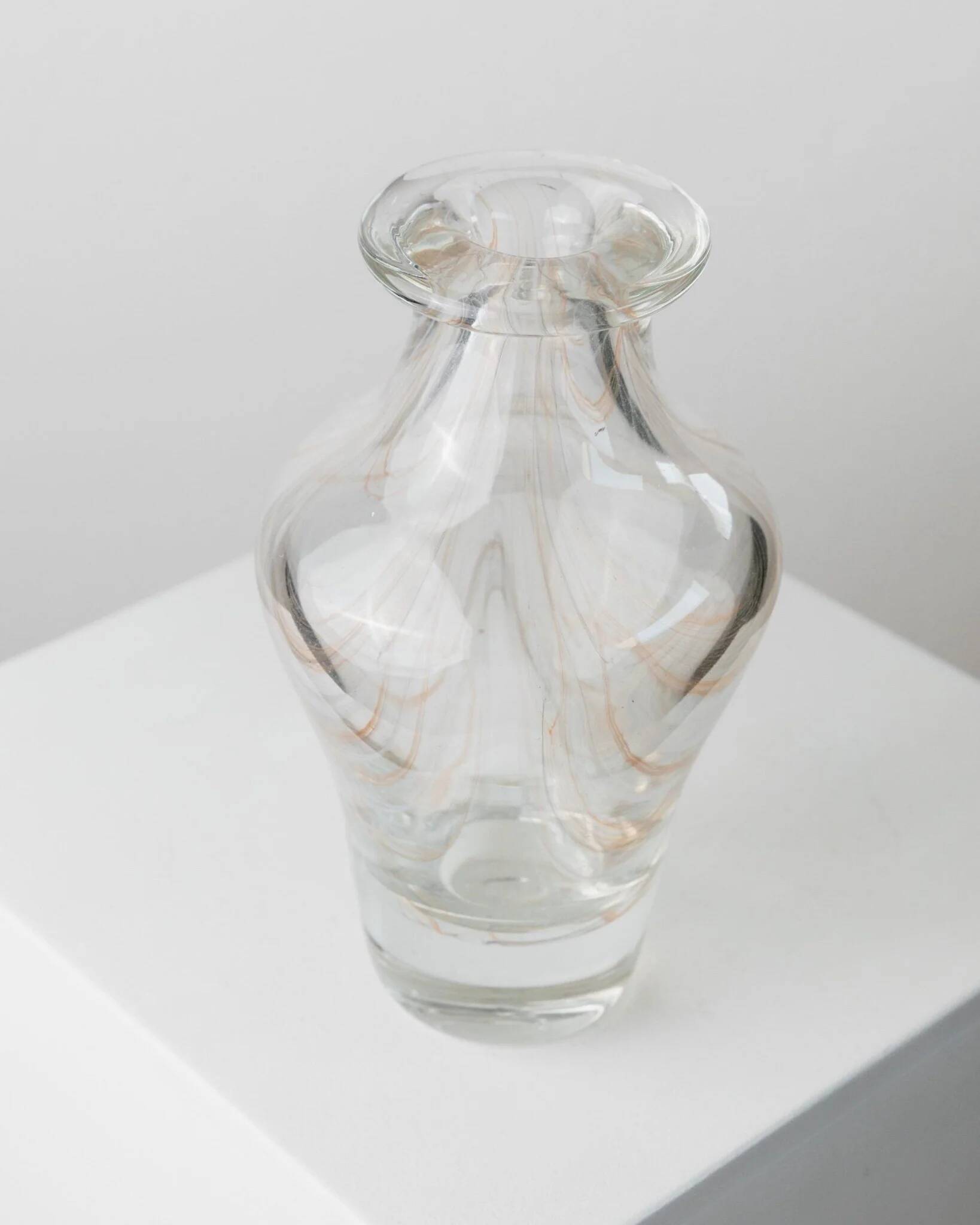 Vintage Murano glass vase - subtly swirled transparent glass - Italy 1970s - table decoration, gift idea