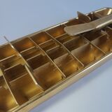 Old ice cube tray Quickube gilded metal 60s vintage