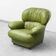 Poltrona in pelle verde anni ’50 vintage modernariato