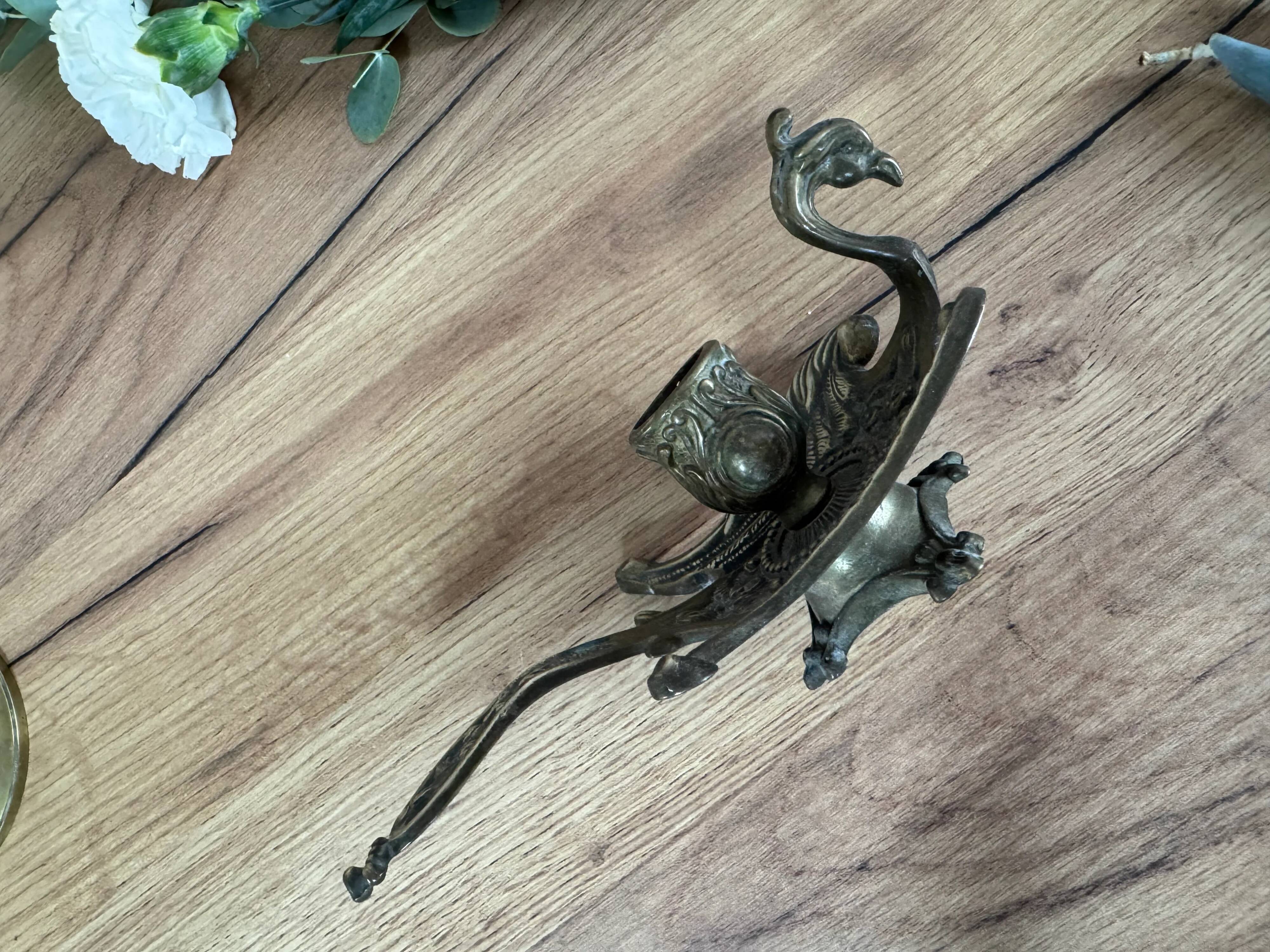 Phoenix hand bronze candlestick