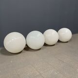 Mother of pearl opaline glass pendant lamps from the 1960s