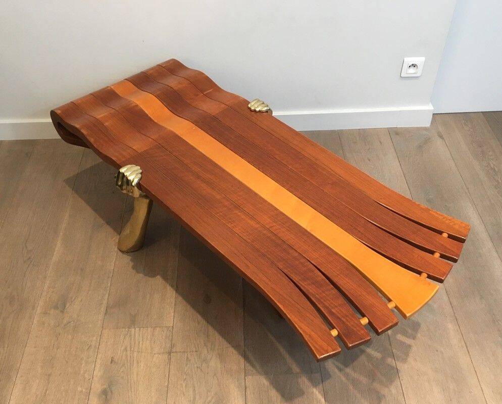 Unique coffee table made of a thick top