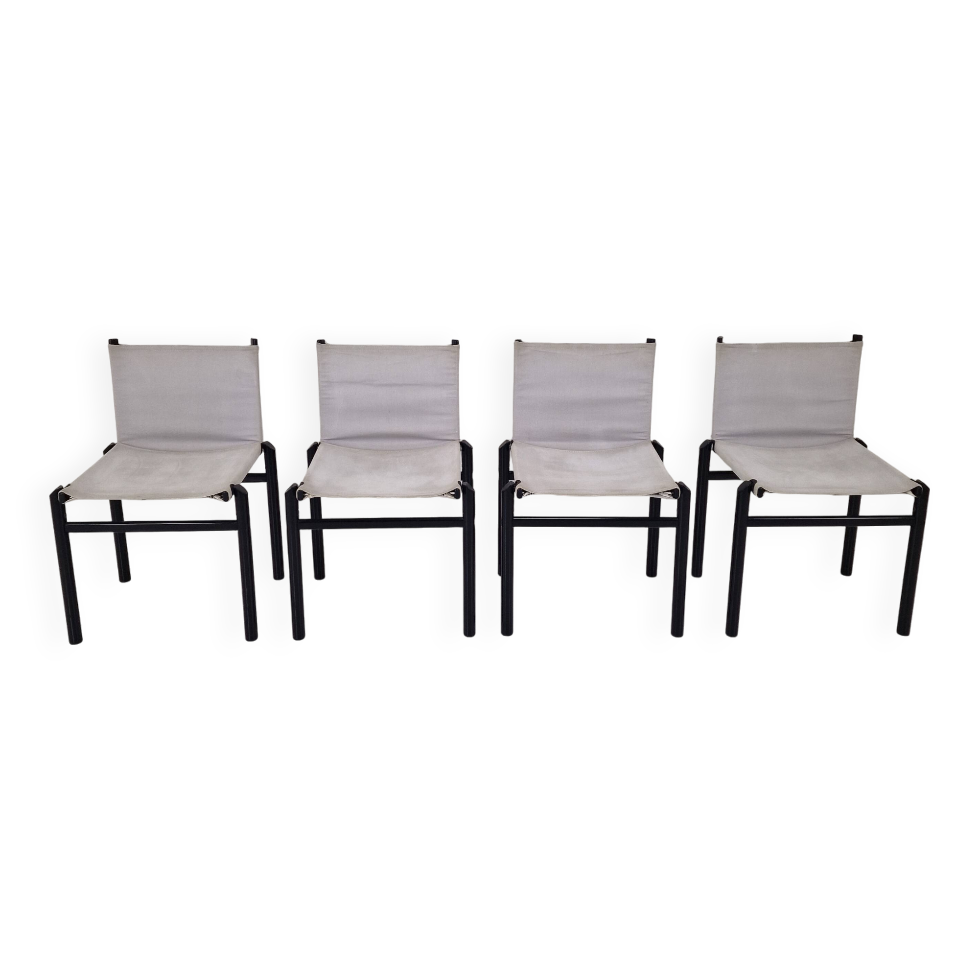 Set of 4 "Mastro" Dining Chairs by Afra & Tobia Scarpa for Molteni, Italy 1980's