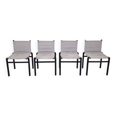 Lot de 4 chaises de salle à manger « Mastro » par Afra & Tobia Scarpa pour Molteni, Italie, années 1980