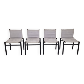 Lot de 4 chaises de salle à manger « Mastro » par Afra & Tobia Scarpa pour Molteni, Italie, années 1980