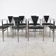 Set of 8 post modern dining chairs by Belgochrom, 1980s