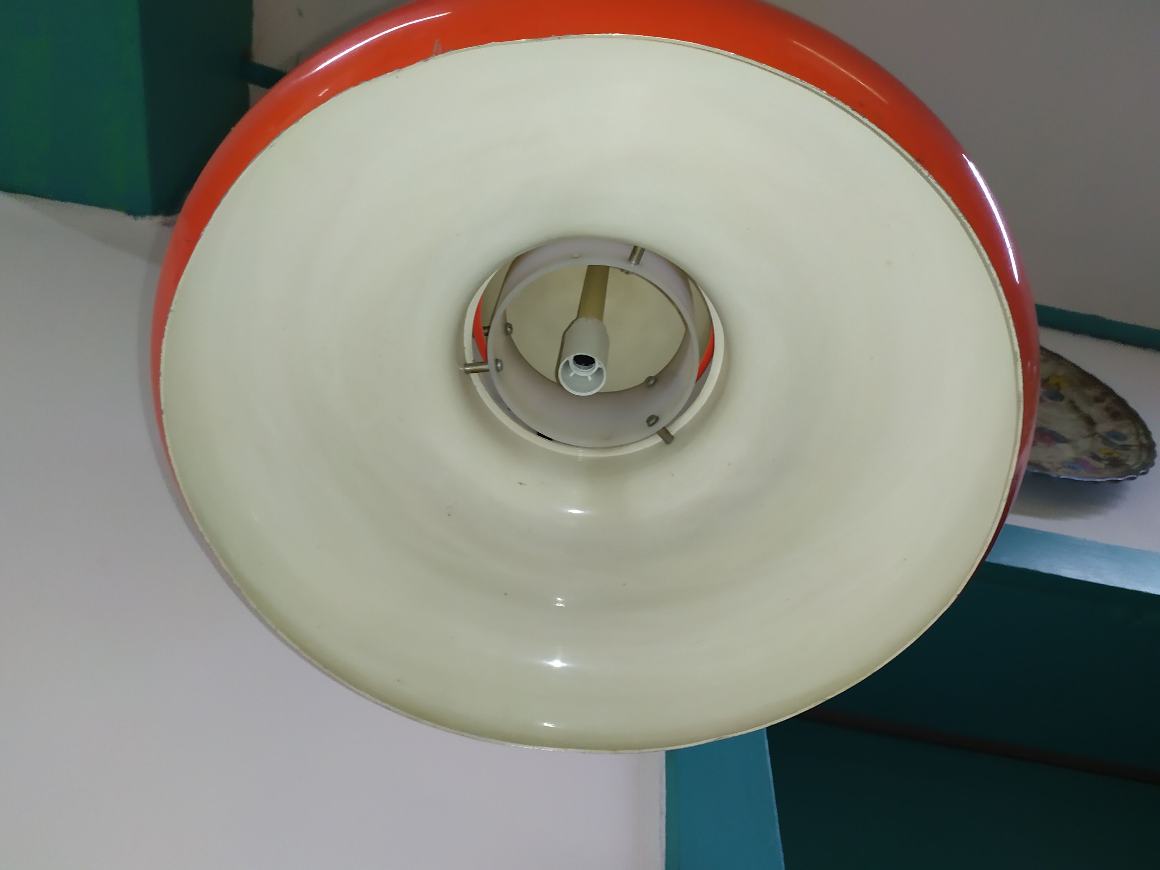 Orange suspension lamp