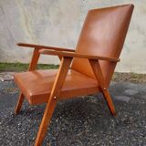 Fauteuil en Skaï années 50