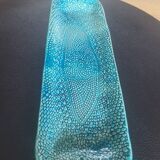 Signed turquoise enameled ceramic pocket tray
