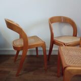 Baumann chairs model gondola in beech and cannage 1970
