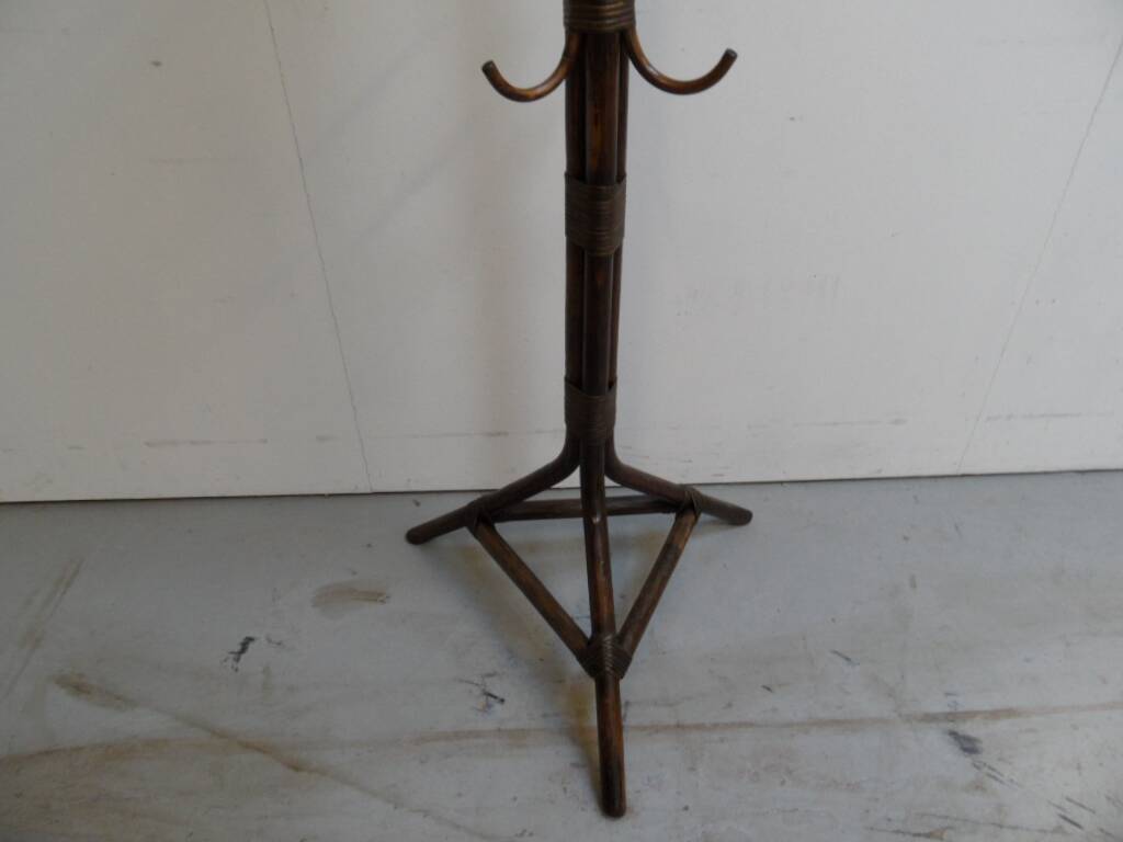 Vintage standing coat rack in bamboo