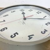 Grey Industrial Factory Wall Clock, 1950s