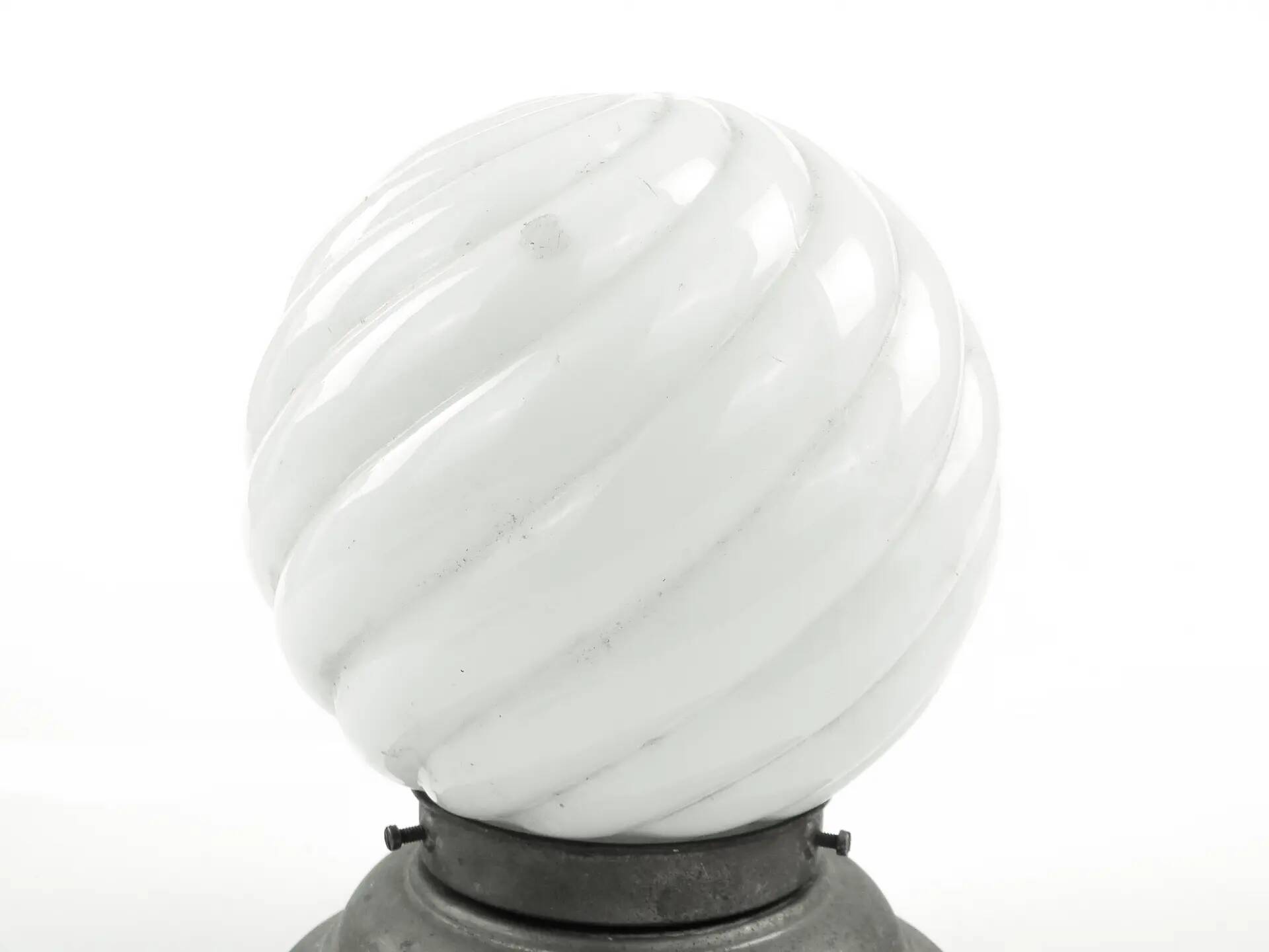 Art Deco ceiling lamp, white glass, Poland, 1930s