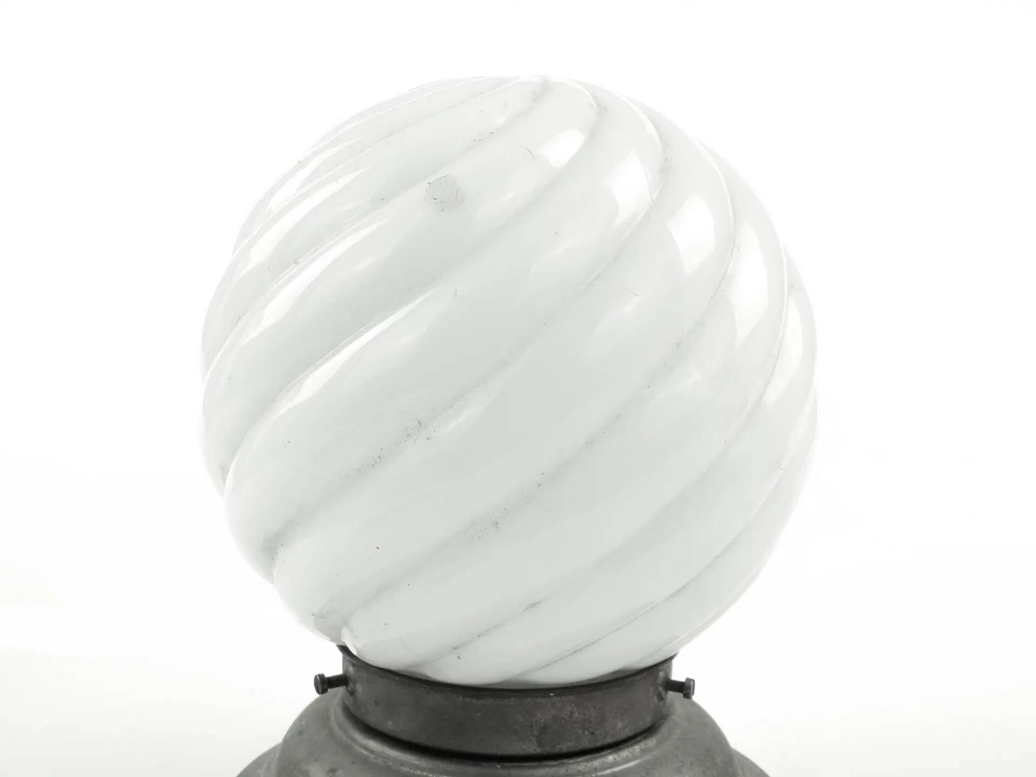 Lampe de plafond Art Déco, verre blanc, Pologne, années 1930