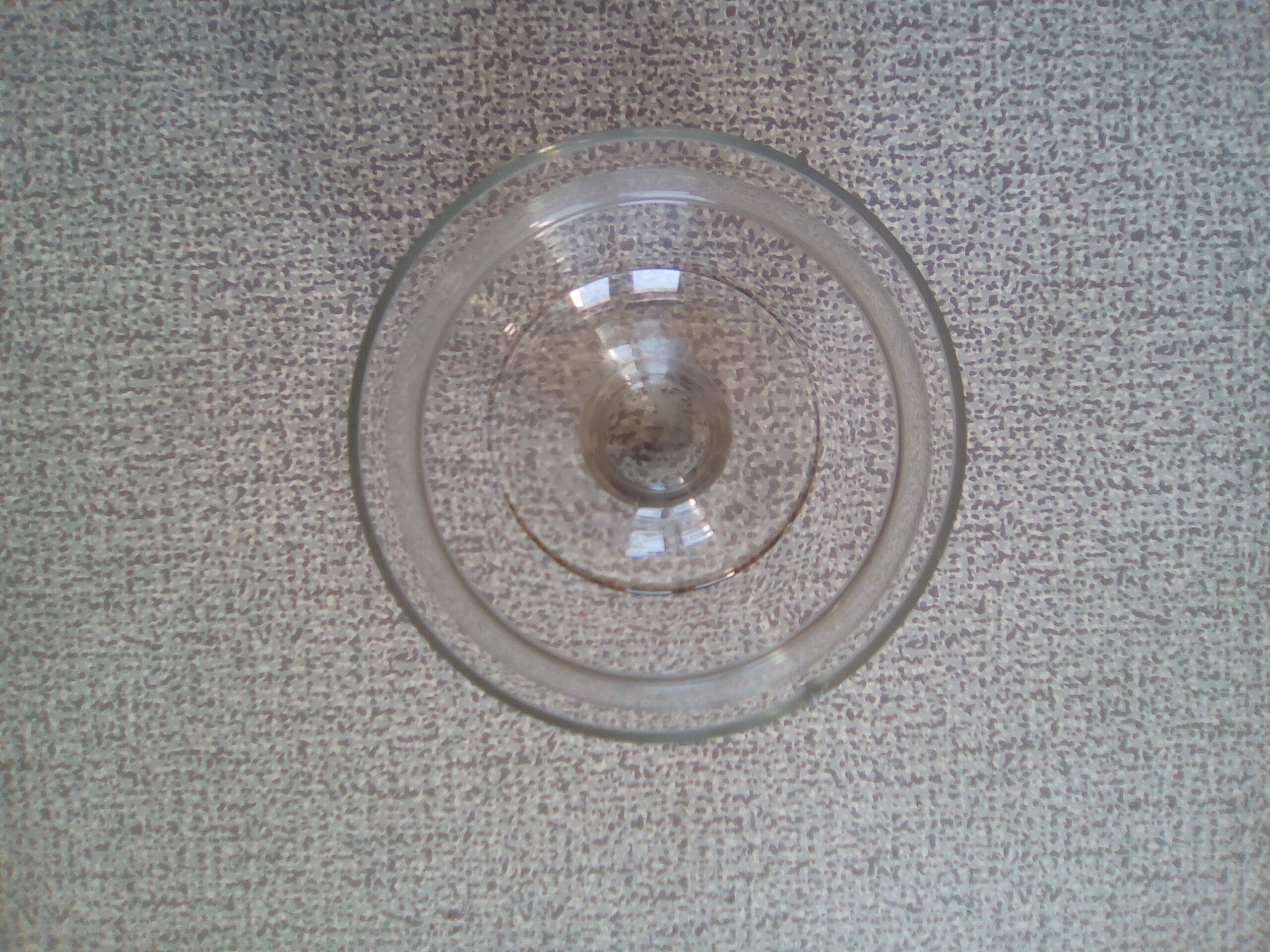 Large glass tempète lamp with candle, 70s