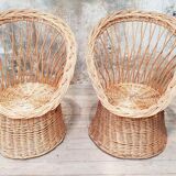 Vintage wicker armchairs