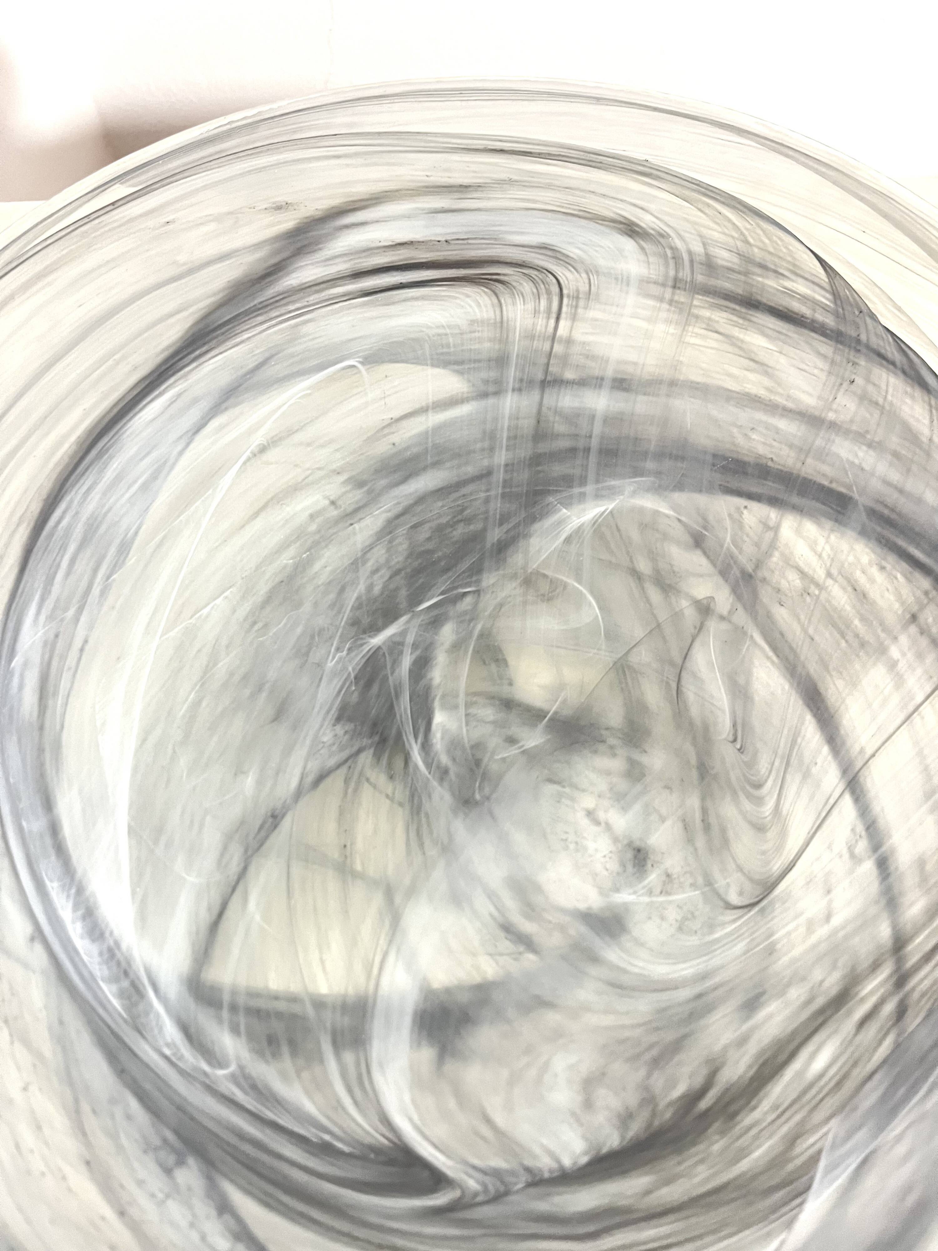 Vintage Holmegaard Smoked Glass Swirl Plate, Serving Bowl, Denmark, 1070s