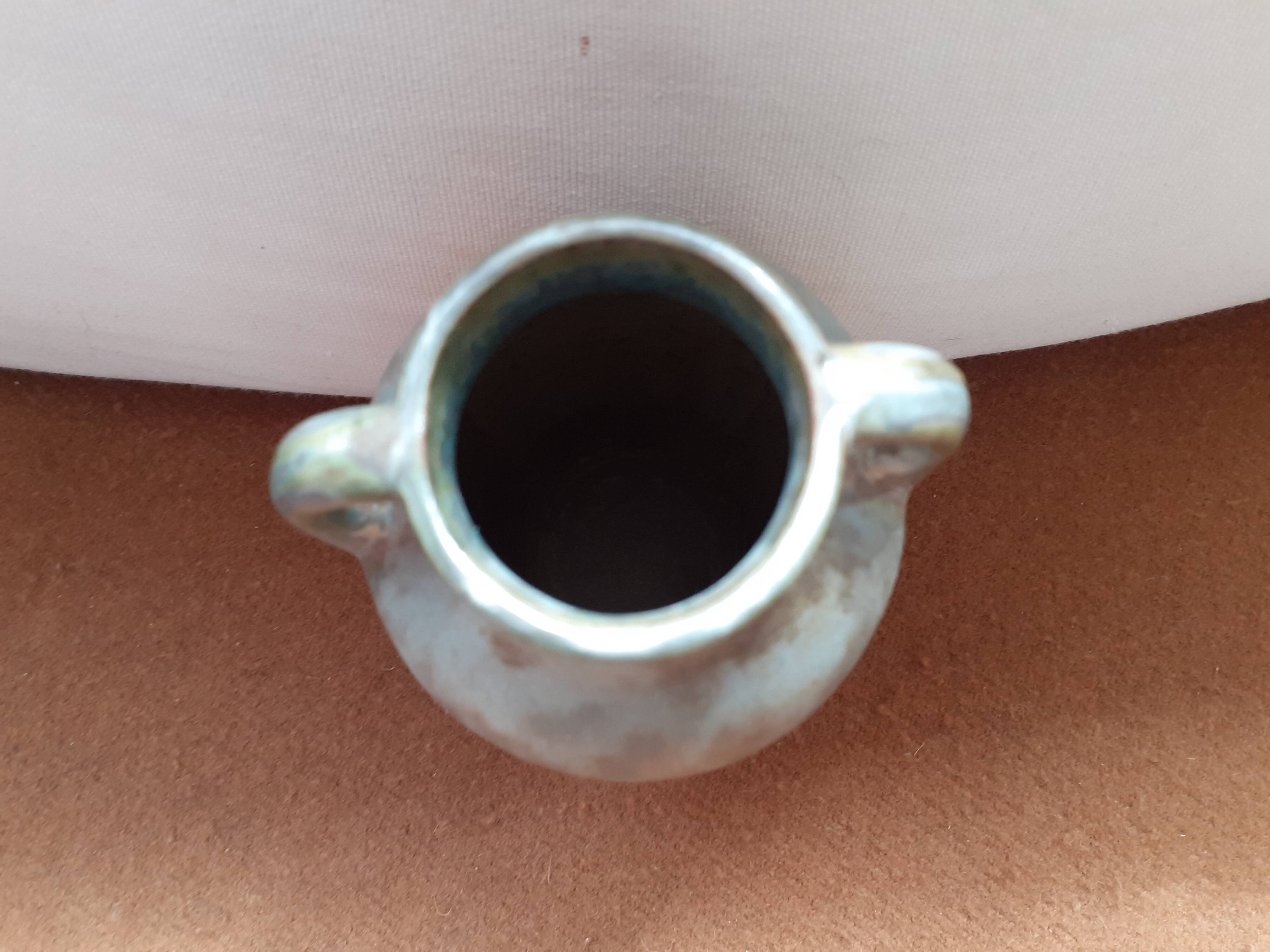 Vintage amphora-shaped vase signed Denbac