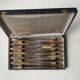 12 old large knives Horn handle Stainless steel blade