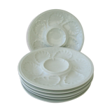 6 porcelain oyster plates Tharaud Limoges