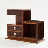 Art Deco Modernist Rosewood Brass Sewing Cabinet circa 1940
