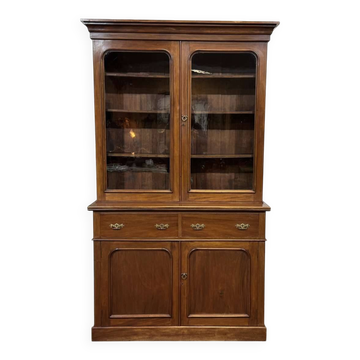 Victorian 19th-century mahogany two-body library