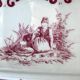 Vegetable dish, Fine Earthenware, Paris, France, Pink Crests, B&Cie Barluet, Creil