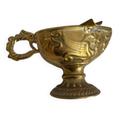 Antique embossed brass ashtray