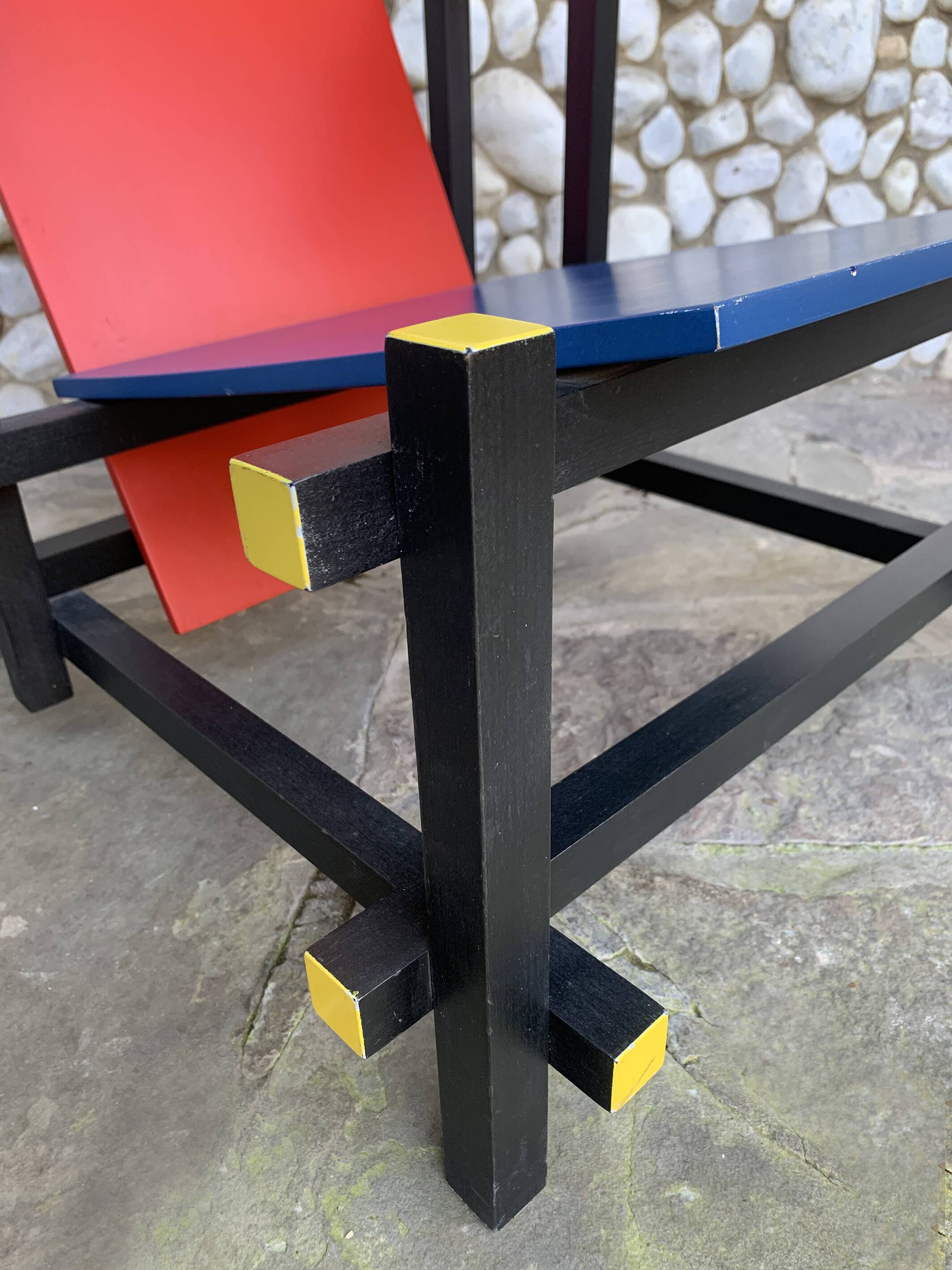 Armchair in the style of the Red & Blue Chair by Gerrit Rietveld