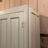 Vintage Parisian wardrobe patinated grey