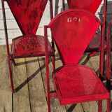 Set of 5 François Caruelle metal chairs