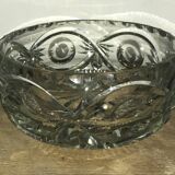 FRUIT CUTTER, SALAD BOWL in Solid CRYSTAL decorated with Hand-Cut PATTERNS