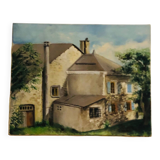 Oil on canvas, countryside landscape