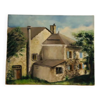 Oil on canvas, countryside landscape