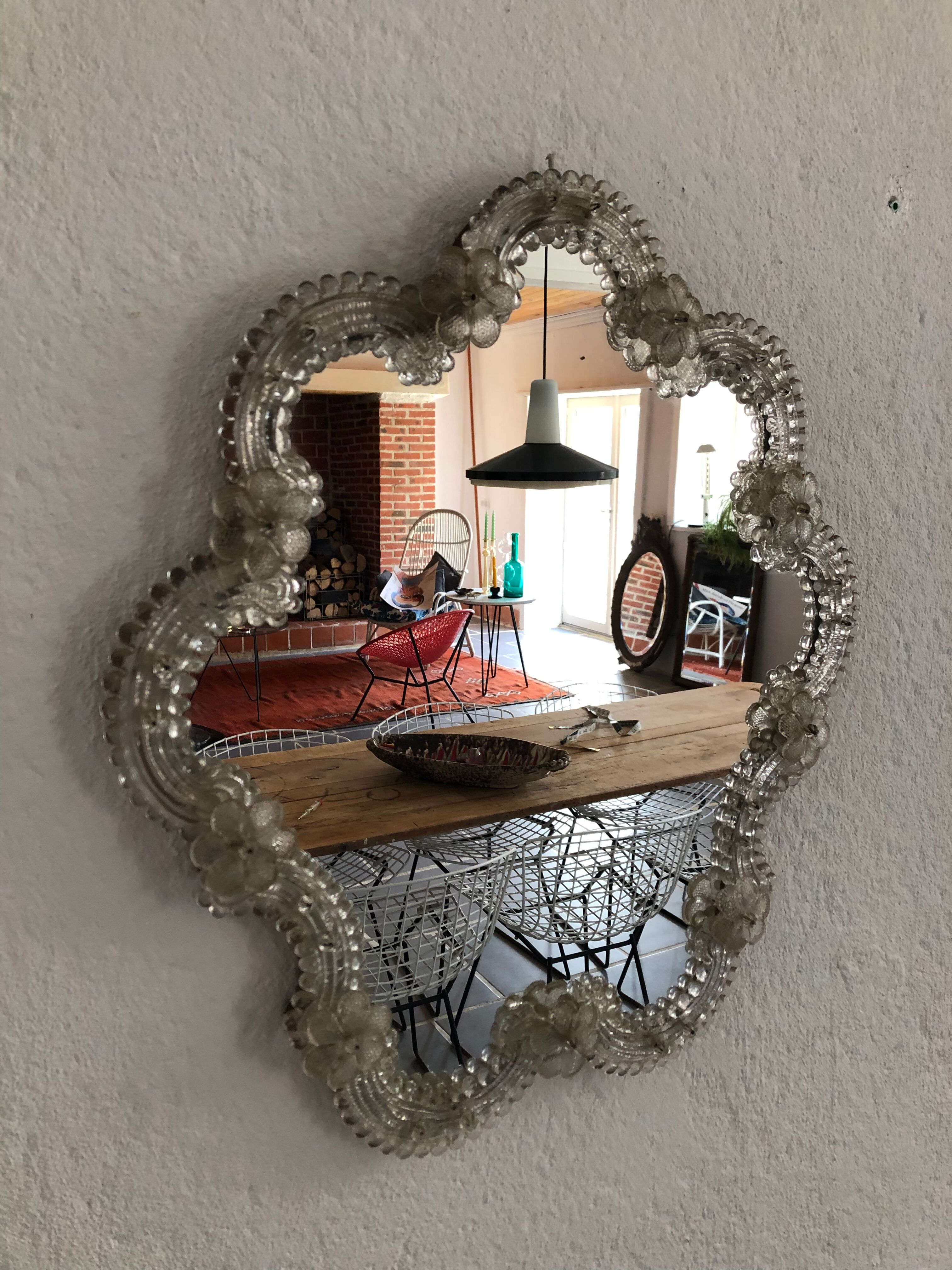 Venetian mirror with glass frieze in the early 20th