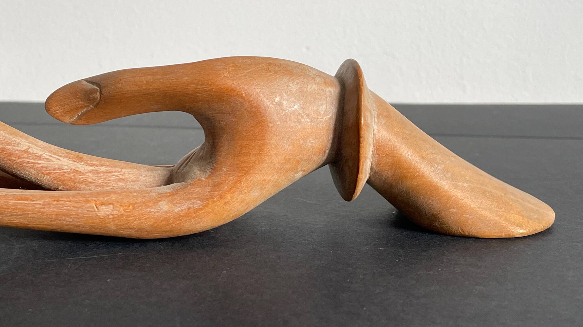 Wooden hand sculpture