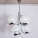 Vintage chandelier in chrome metal and glass 1970