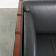 Timeless 3-seater Art Deco design sofa  upholstered in black cowhide leather