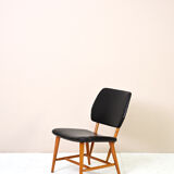 Scandinavian vintage black leather chair