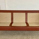 Vintage Danish mid-century Mogens Hansen 3-person cognac leather sofa