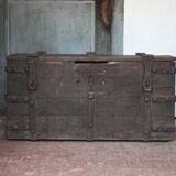 Old wooden chest with fittings, corsair chest, storage chest